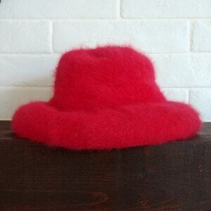 Vintage Parkhurst made in Canada 75% angora red tam hat cap lambswool wool blend